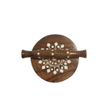 Handcrafted Inlay Miniature Wooden Rolling Pin / Chakla Belan-5 Inches Diameter