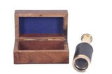 Handcrafted Brass, Wood & Leather Telescope in Wooden Box