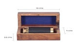 Handcrafted Brass, Wood & Leather Telescope in Wooden Box