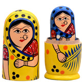 (Pack of 5) Russian Dolls | Handpainted Tin Nesting Wodden Dolls | Collectible | Festive Gift Set For Kids