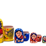 (Pack of 5) Russian Dolls | Handpainted Tin Nesting Wodden Dolls | Collectible | Festive Gift Set For Kids
