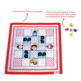 Ramayan Chauka Bara/ Ashta Chamma, Classic Strategy Board Game with Canvas Fabric Board, Based on Indian Mythological Story