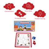 Bal Ganesha Nine Men Morris/ Navakankari, Classic Strategy Board Game with Canvas Fabric Board, Based on Indian Mythological Story