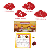 Maa Kali Goats & Tigers/Bagh Bakri | Board Game with Canvas Fabric Board | Based on Indian Mythological Story