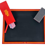 Wooden Framed Slate Board with Pencils & Duster
