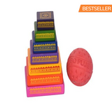Lagori Game Set | Seven Stones Wooden Pittu Game | 8+ Years | Ideal Return Gift Pack For Kids