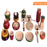 Khel Pani | Wooden Cooking Set Kitchen Set for Kids | 3 Year +